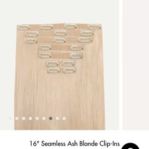 Luxy hair 100% human hair seamless ash blonde hair extensions. 16 inches